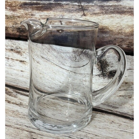 Vintage Beer Pitcher 6” Glass Clear - Picture 3 of 8